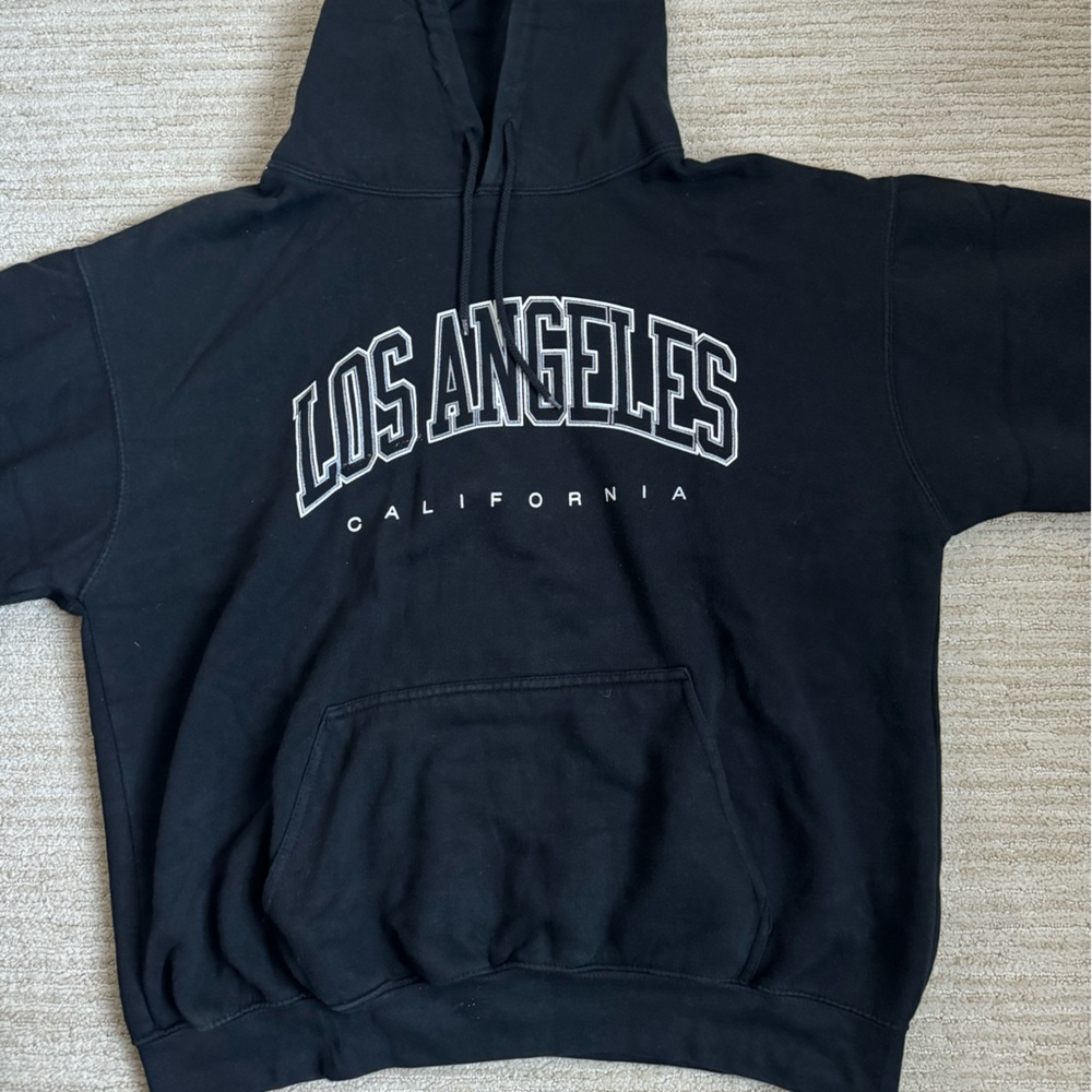 John Galt black oversized hoodie